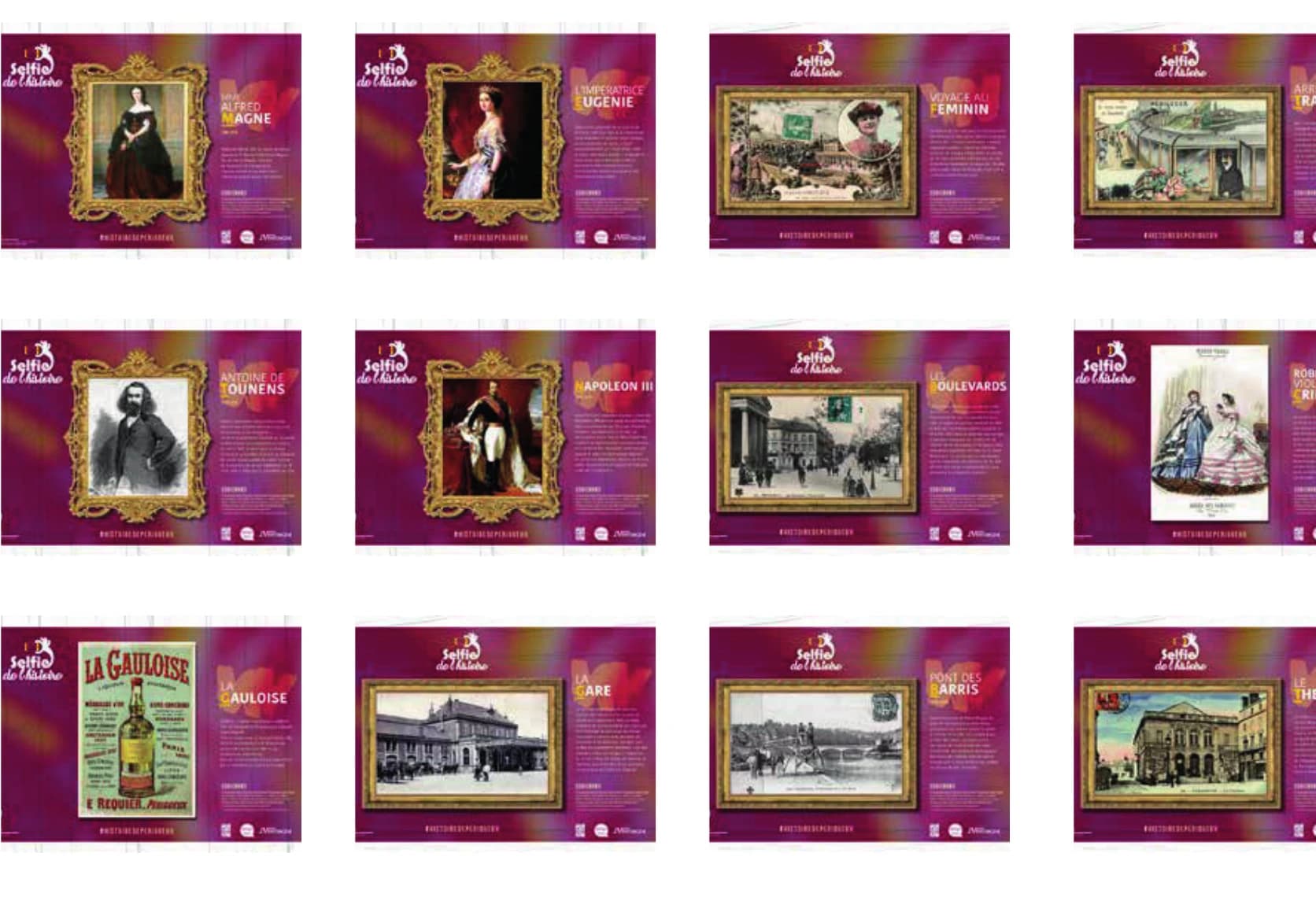 Les Selfies de l’Histoire : série de portraits et de scènes