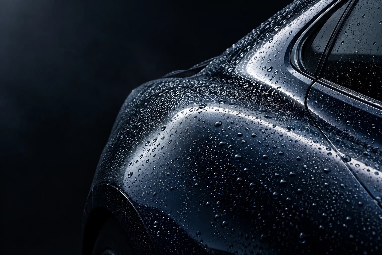 Étude photographique de carrosserie et de gouttes d’eau pour le concept Prestowash
