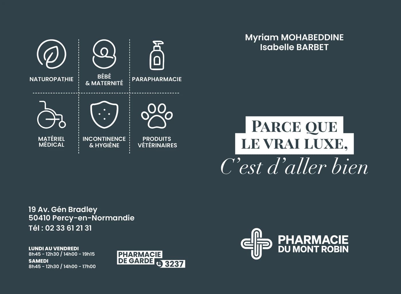 Pharmacie du Mont Robin : création originale de la pochette carte Vitale et ordonnance