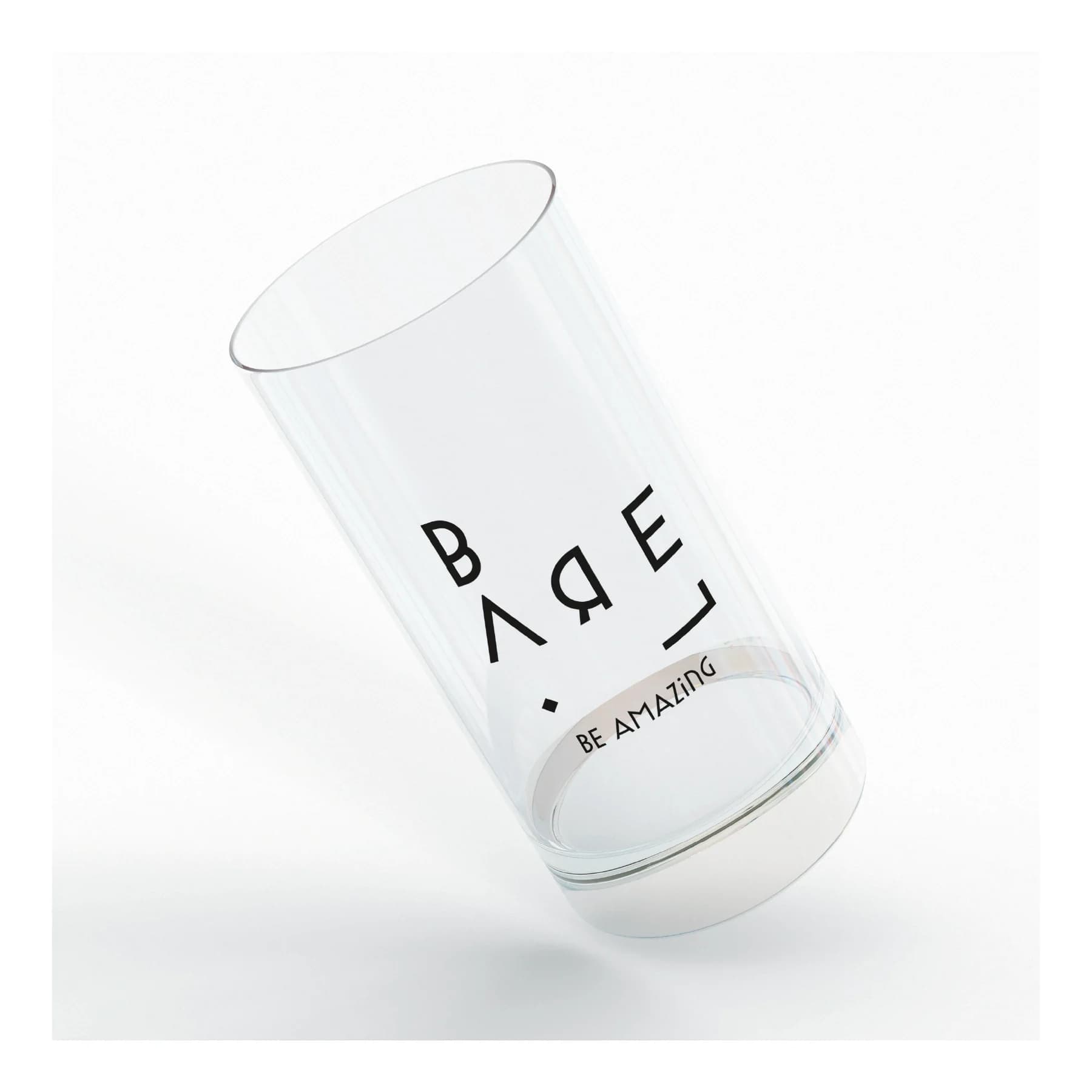 Le Barel : composition typographique sur un verre